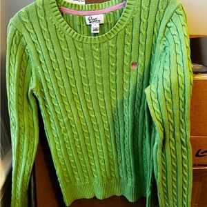 Lilly Pulitzer Vibrant Green Cable Knit Sweater